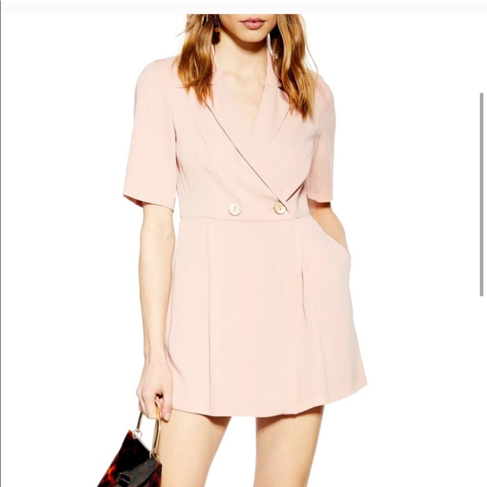 topshop pink blush romper button wrap 4